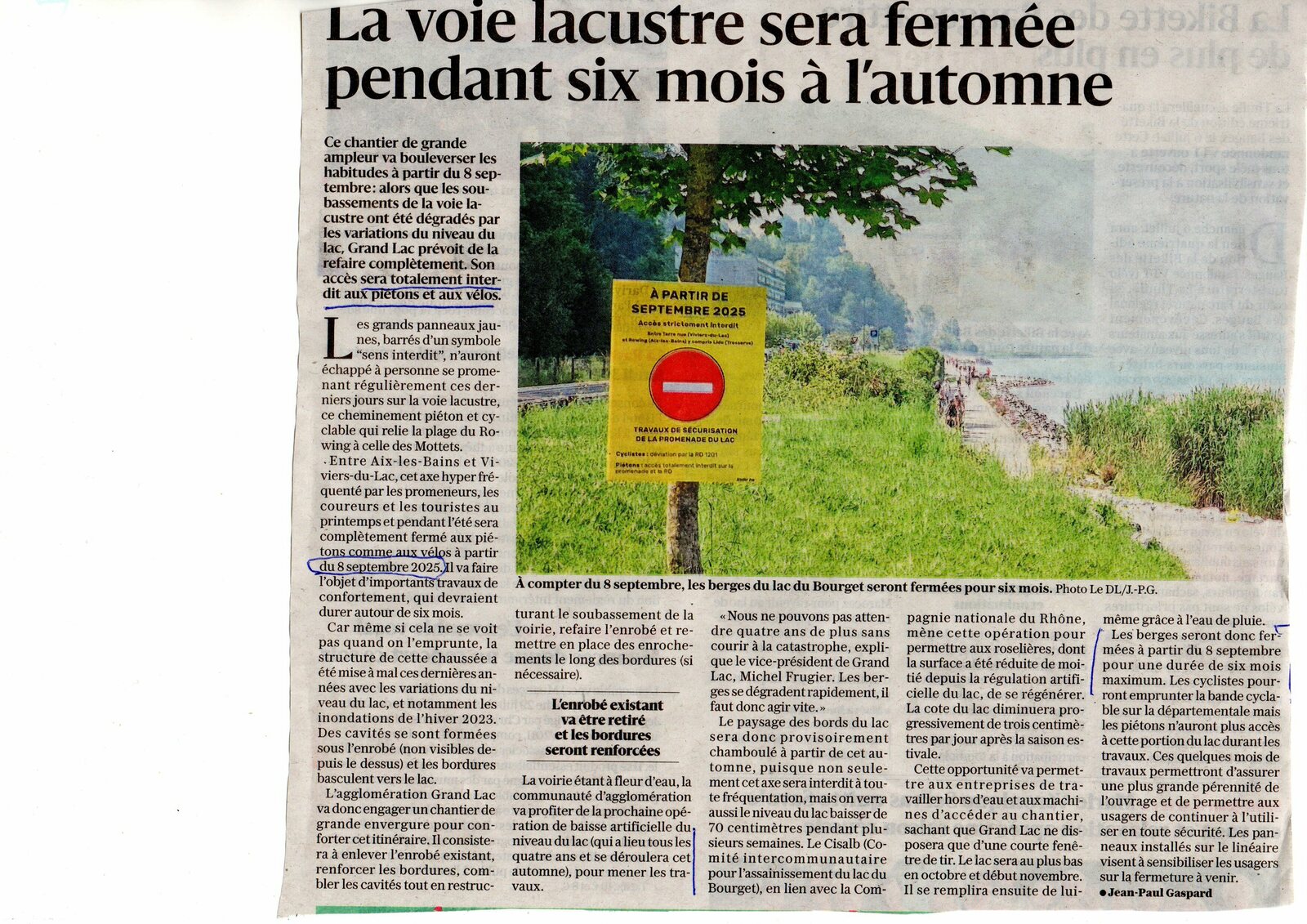 Fermeture voie lacustre